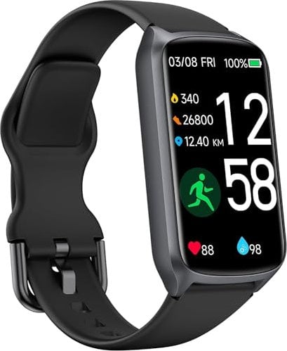 Amzhero Fitness Tracker Fitnessuhr Damen Herren, 20+ Trainningsmodi, SpO2 Tracking, Schlafüberwachung, Herzfrequenzmessung, Schrittzähler, 1.47 Zoll 5ATM Wasserdicht Aktivitätstracker upgegradet