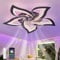 GWYAJTU Lampadario Ventilatore RGB A Colore Variabile, Ventola Soffitto Con Luce Reversibile 6 Velocità, Lampadario Con Pale Silenziosa Dimmerabile Led Per La Camera Dei Bambini-RGB Nero