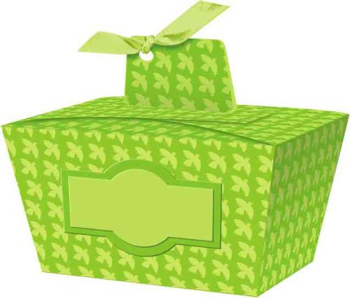 Ursus 5100003 - Geschenkbox Joelle, Tauben Motiv, grün, 5 Stück, aus Fotokarton 300 g/qm, beidseitig bedruckt, vorgestanzt und genutet, inklusive 20 Paper Tags, ideal für kleine Überraschungen