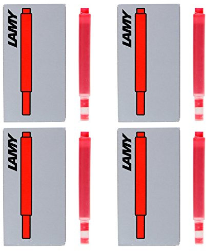 Lamy Fountain Pen Ink Cartridges, Red Ink, Pack of 20 (LT10RD)