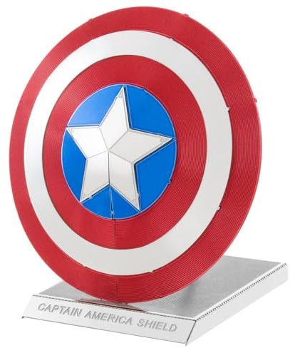 Fascinations Metal Earth MMS321 - 502641, Marvel Avenger Captain's America Shield, Konstruktionsspielzeug, 2 Metallplatinen, ab 14 Jahren