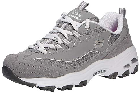 Skechers Women's D'lites Me Time Low Top Sneakers, Grey Gyw, 7 UK