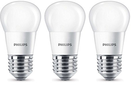 Philips E27 LED 4 Watt ersetzt 25 Watt 2700K Warmweiß 250lm Höhe 87mm Ø 45mm matt, 8718696474969-3er-Pack