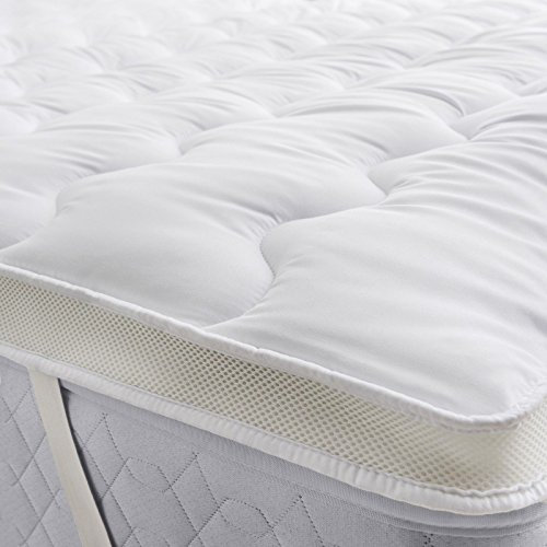 AIRFLOW Double Size Mattress Topper Protector Pad, Corner Straps, Breathable