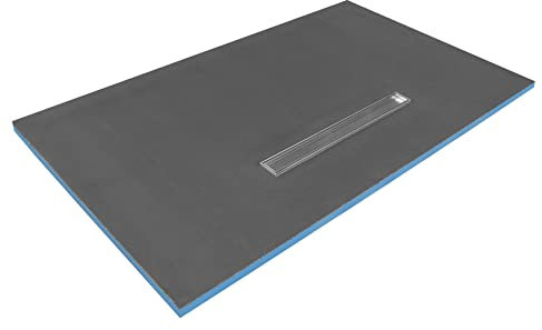 1800 x 900 x 30mm Rectangular Shower Tray with Side Linear Drain - Choice of Shower Grate (Tiles)