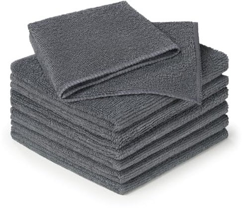 Blumtal 6er Set Mikrofasertücher 30x40 cm Lappen - Geschirrtücher Anthrazit - Microfasertücher Putzlappen Waschbar bei 60°C - Reinigungstücher Fensterputztücher - Premium Putztücher Allzwecktücher