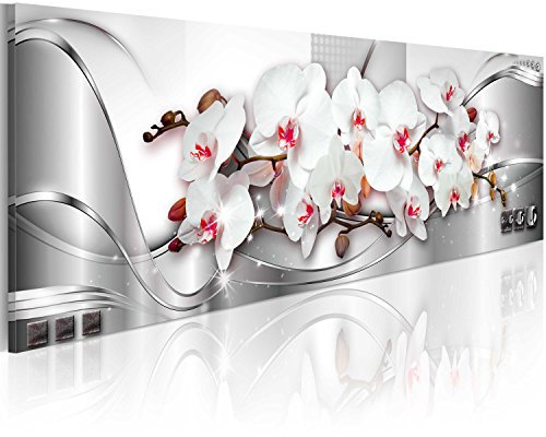 B&D XXL - Peinture acrylique Nature 135x45 cm - Effet texturé ou coup de pinceau - Décoration avec finition faite à la main - Finition artisanale - Fleur artistique abstraite b-A-0086-b-c