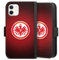 Klapphülle kompatibel mit Apple iPhone 12 Mini Handyhülle aus Kunst Leder schwarz Flip Case Eintracht Frankfurt Offizielles Lizenzprodukt Wappen