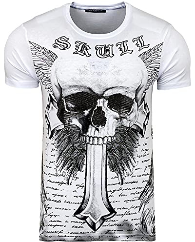 Baxboy Herren Allover Print Rundhals Kurzarm T-Shirt Baumwolle Shirt Special RD-1828