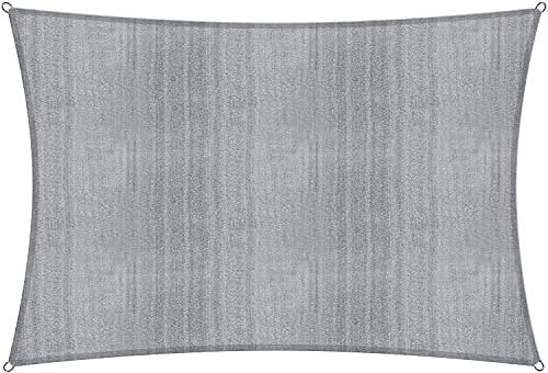 Lumaland Sunsail Rectangular 5 x 6 Metros | Protección Solar Resistente a la Intemperie Incl. Cuerdas de sujeción | Terraza, jardín y balcón, Tejido de Vela HDPE, protección UV [Gris Claro]