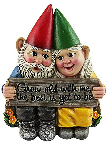 Athemeet Garden Gnome Statue Couple Fairy Dwarf Resin Hand-Painted Gnome Ornament Romantic Statue Indoor/Outdoor Garden Patio Home Decoration