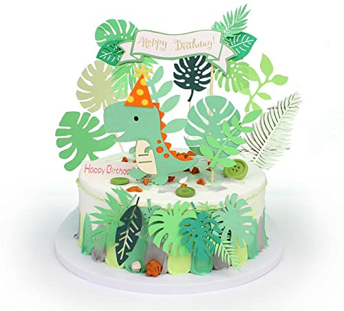 Bymivofun 11 Stück Dinosaurier Kuchen Topper, Niedlicher Zoo Geburtstagstorte Einsätze Dekoration für Kinder Baby Kinder Jungen Mädchen Geburtstag Party Supplies