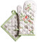 Maison d' Hermine Christmas Dew Ensemble de Gants de Four de (19cm x 33cm) et maniques de (20cm x 20cm), 100% Coton, pour Barbecue, Cuisson, Four, Micro-Ondes, grillades, Thanksgiving, Noel
