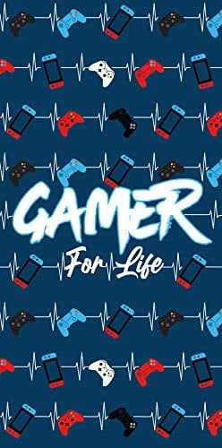 Gamer For Life Strandtuch, Gaming-Controller, Beats, 70 x 140 cm, 100 % Baumwolle