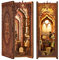 Cutefun DIY Book Nook Kit Insert d'étagère à Livres DIY Puzzle 3D en Bois Serre Livre - Décoration de Maison de poupée - avec Meubles et Accessoires,Jouets éducatifs et Cadeau