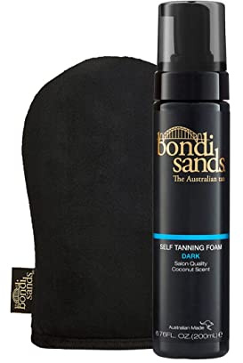 Bondi Sands Dark Self Tanning Foam + Application Mitt | Includes Lightweight Sunless Foam + Reusable Mitt for a Flawless Finish ($30 Value)