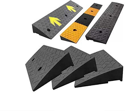 YSUEFIJO Bordsteinrampen aus Gummi, Bordsteinrampe Auto, Tragbare Kunststoff-Schwellenrampe, Rollstuhlrampe Auffahrrampe Auffahrhilfe, Gummirampe für Auto, Rollstuhl, Wohnmobil