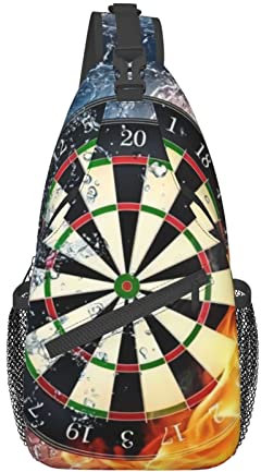 TOPUNY Dart Board Bedruckter Sling Rucksack Wanderrucksack Crossbody Schultertasche Multifunktionale Casual Day Bag, Dartscheibe, Einheitsgröße