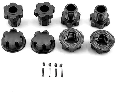 Levigo RC Metall 17 mm Rad Hex Hub Extension Combiner Kompatibel mit Traxxas Maxx Schlitten E-Revo VXL, RC Upgrade Teile RC Rad-Sechskant-Nabenantriebsadapter, Schwarz