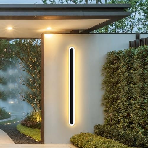 Mikeru 180CM Vertikale Außenwandleuchten, IP65 Moderne Außenleuchten aus Acryl für den Garten 3000K/4500K/6000K Tricolor Light 60W lineare Wandbeleuchtung für Flur, Balkon