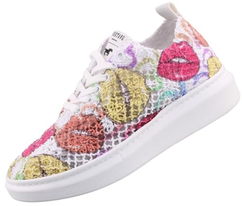 MUSTANG Femme 1468-301 Basket, Blanc, Rose, Jaune, Orange, 41 EU
