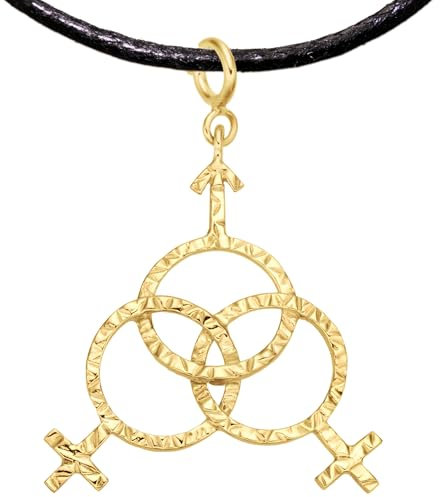 Bi LGBT Accessoires Bisexuell Symbol Geschenk Anhänger: Vielseitig einsetzbar mit Halsband, Ideal für Armband, Halskette, Kette - Bi Accessoires in Silber 925 (Bisexuell Schmuck, Silber Vergoldet)