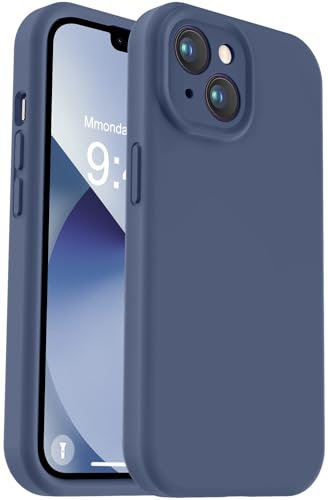 Vooii Case Compatible with iPhone 13, Liquid Silicone Camera Protection, Soft Microfiber Lining, Anti-scratch, Shockproof Phone Case for iPhone 13 6.1 inch - Navy Blue