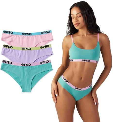 PSD Damen Modal Premium Solid Freche Unterwäsche - Frech Schnitt Damen Unterwäsche - Bequeme Stretch Panties für Frauen, Pop Solid 4er Pack, XS