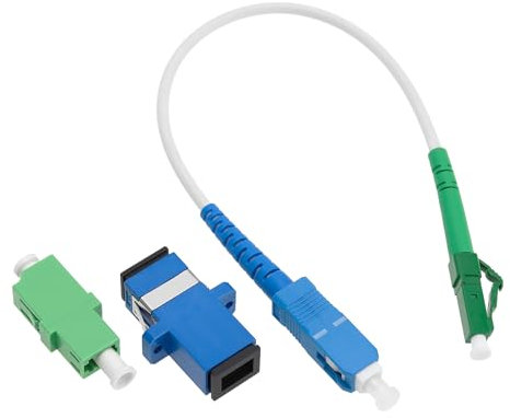VGOL LC/APC-SC/UPC Glasfaser-Patchkabel, 20 cm, Singlemode Simplex, mit Glasfaser-Adaptern und Kopplern