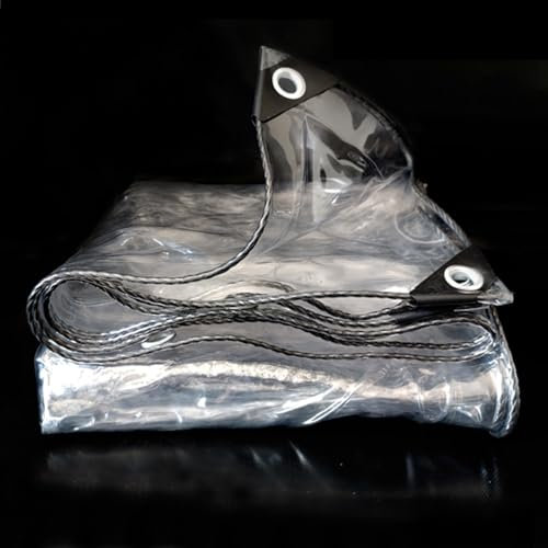 Plane Wasserdicht Transparent Mit öSen 620g/m² Faltbar Wetterfest Abdeckplane Klar Regendicht Abdeckung Für Den Außenbereich Camping Balkon Garten Pflanzen Pavillon (2.5x3m/8.2x9.84ft)