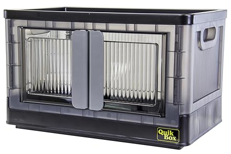 dbest products Quik Box Stapelbare Aufbewahrungsbehälter mit Türen, zusammenklappbarer Organizer, Faltbarer Behälter, für Schlafzimmer, Wohnzimmer, Küche, ordentliche Schlafsäle und organisierte