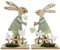 Dekofiguren Hasen aus Holz zu Ostern 2er Set als Frühjahrsdeko - Osterhasen Zimmer Deko für Innen als Frühlingsdeko, Osterdeko im Landhausstil - Osterdekoration für Wohnzimmer, Schlafzimmer