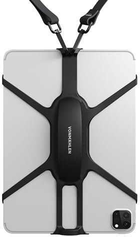 Vonmählen – Infinity Max universelle Tablet-Kette mit Handriemen & Nylongurt für Tablets von 8 - 11'' – Individuell verstellbare Tablethalterung zum Umhängen mit Silikon-Straps - Ideal für Autositze