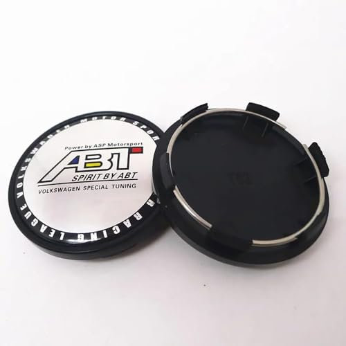 DHJKCBH 4 Stück Auto Nabendeckel Aufkleber für ABT 56MM 60MM Radnabenabdeckung Auto Radnabenkappen Aufkleber Abzeichen Logo Sticker Zubehör,E-56mm