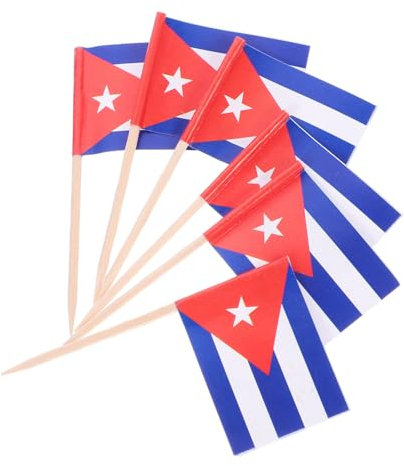 100 Piezas Etiqueta de Vino Cubana banderillas Fiesta asta selecciones de de Bricolaje Palillos de de decoración Decoraciones Frutas Recoge Madera