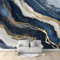 Murale Photo Papier Peint 300 x 210 cm Décoration Intissé Tableaux Poster Muraux Tapisserie Marbre blanc doré bleu panoramique Chambre Paysage Déco Salon Maison Décorative Tenture Appartement