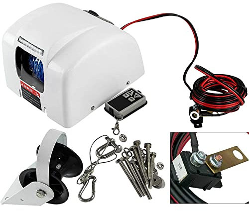 XNYXLPP 12V Electric Boat Anchor Winch Boat Winch Anchors Saltwater Boat Electric Windlass Anchor Winch Marine+Wireless Remote