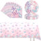 POPOYU 37Pcs Butterfly Party Paper Tableware Set, Butterfly Party Tableware Set for Men Women Birthday Gifts, Reusable, Eco-Friendly, Durable