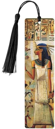 Bedruckte Lesezeichen mit Frauen im alten Ägypten, exquisite Holz-Lesezeichen für Frauen, ideales Geschenk für Buchliebhaber, Schwarz
