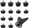 Football Studs, 12Pcs Metal Rugby Boots Studs Shoes Replacement Plastic Lightweight Stud Sport Boot Nails for Soccer Outdoor Activities Men Boy Kids Adults (10mm 7mm) Black