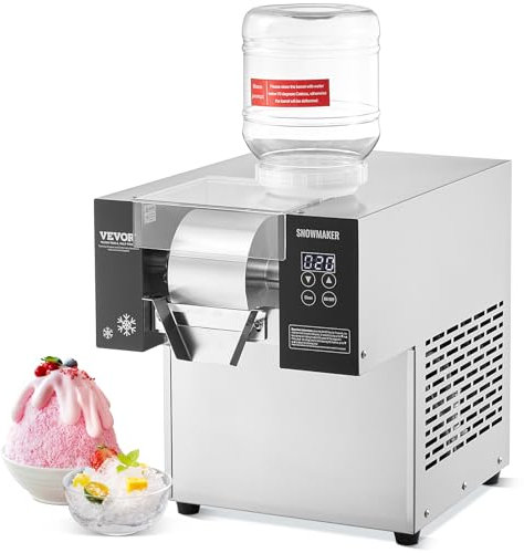 VEVOR Máquina de Hielo en Forma de Copos de Nieve 170 kg/24 h Máquina para Raspar Hielo Acero Inoxidable Sistema de Enfriamiento por Aire para Rápida Disipación del Calor para Panaderías, Cafeterías