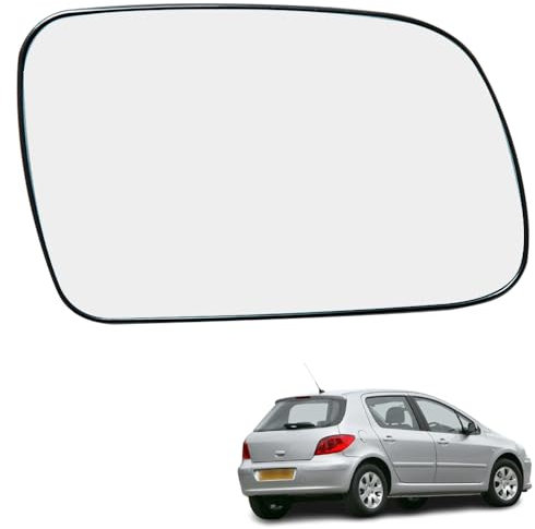 Ruolin Espejo Retrovisor Coche Derecho, Retrovisor Exterior Coche Cristal de Retrovisor Calefactable Compatible con Peugeot 307 407