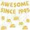80th Birthday Decorations for Women Men - Glitter Awesome Since 1945 Banner Hanging Swirls Gold, Happy Birthday Party Decoration Hello Eighty Streamers Bunting for 80 Years Old
