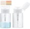 2 Pack Push Down Pump Dispenser, Empty Pump Bottle Dispenser with DlY Lables for Nail Polish, Makeup Remover, Alcohol, Facial Toner 3.38oz/100ML