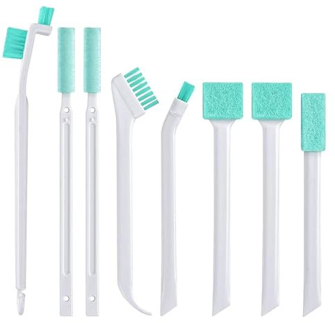 Yuiturt Lot de 8 Brosses de Nettoyage Multifonctions, Ensemble avec Éponges pour Bouteilles, Rainures de Fenêtres, Cuisine et Salle de Bain, Nettoyage en Profondeur des Petits Espaces et Détails