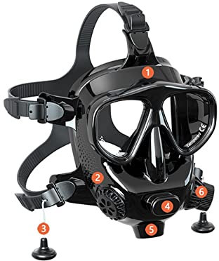 TETEOM Botella de Buceo, Máscara De Buceo Snorkel Máscaras De Snorkel De Cara Completa Máscara De Natación Subacuática Equipo De Buceo Profesional para Buceo