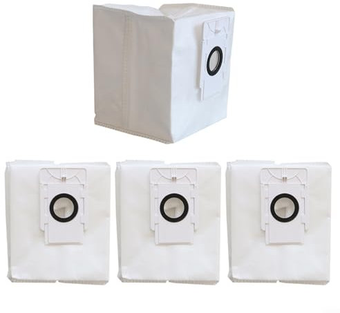 BlesConi Lot de 4 sacs à poussière pour aspirateur robot EZVIZ Capacité de 4 l pour RC3 Plus, RE4 Plus, RE5 Plus Pièces de rechange durables 90 jours