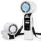 Handheld Turbo Fan with Ice Cooler, Powerful Portable Fans Up to 10H Cooling Mini Fans 270° Foldable Personal Rechargeable Fan 1-100 Speed LED Display & Night Light for Women Men Outdoor (White)