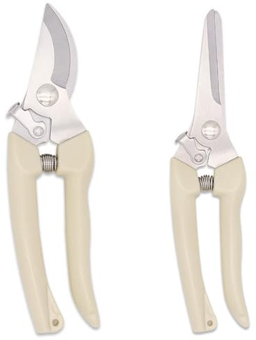 GGUFAY 2 Stücke Gartenschere, Ernteschere aus rostfreiem Edelstahl zum präzisen Ernten von Kräutern, Rosenschere, Bonsai Schere, Pflanzschere, Klein Blumenschere für Baumzweige, Blumen, Früchte