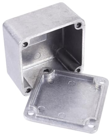 Zerodeko Aluminium Gitarreneffekt Gehäuse mit Polierter Oberfläche und Grate für Selbstgemacht Effekt Stompbox Silber Einfach zu Bedienen